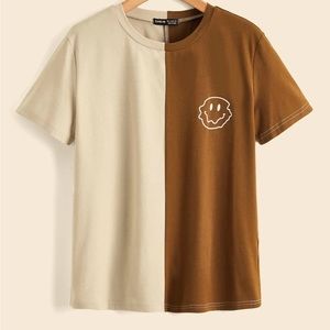 SHEIN, TWO TONE GRAPHIC TEE
